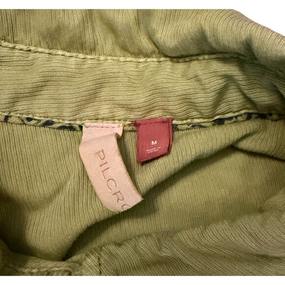 Anthropologie Pilcro Womens Button Down Shirt Green Long Sleeve Pocket Size M - Picture 3 of 9